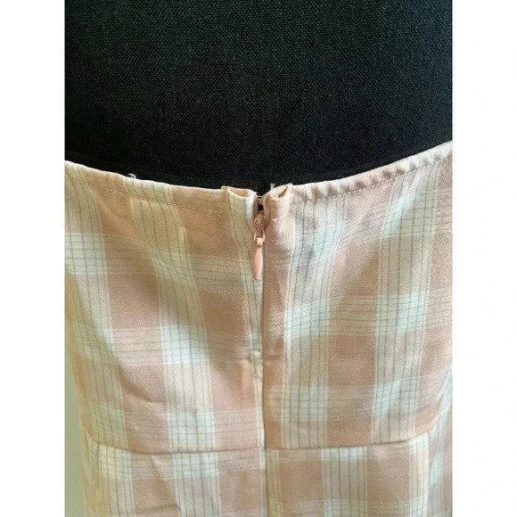 BP WOMENS SIZE L PINK WHITE SLEEVELESS ZIP BACK MIDI SUNDRESS - Picture 4 of 7